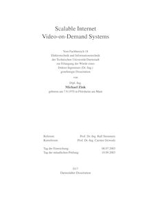 Scalable internet video-on-demand systems [Elektronische Ressource] / von Michael Zink