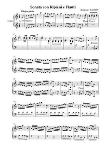 Partition complète, orgue sonata con ripieni e flauti, Galuppi, Baldassare