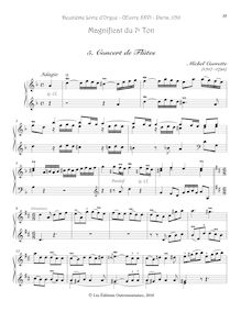 Partition , Concert de Flûtes, Deuxième Livre d’Orgue, Corrette, Michel
