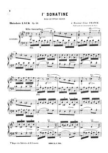 Partition complète, Sonatine No.1, Op.48, 1ère Sonatine, Lack, Théodore