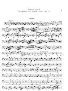 Partition Basses, Symphony No.4, Symfonie č.4, D minor, Dvořák, Antonín