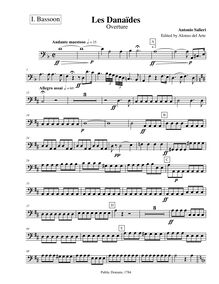 Partition basson 1, Les Danaïdes, Salieri, Antonio