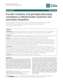 Founder mutations and genotype-phenotype correlations in Meckel-Gruber syndrome and associated ciliopathies