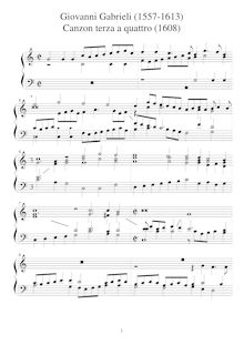 Partition complète (original pitch), Canzoni per sonare con ogni sorte di stromenti par Giovanni Gabrieli