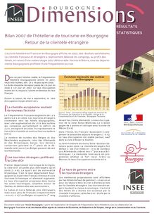 Bilan 2007 de lhôtellerie de tourisme en Bourgogne : retour de la clientèle étrangère