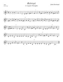 Partition Tenor1 viole de gambe, aigu clef, Selected travaux, Dowland, John