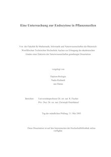 Eine Untersuchung zur Endozytose in Pflanzenzellen [Elektronische Ressource] / vorgelegt von Nadia Ruthardt