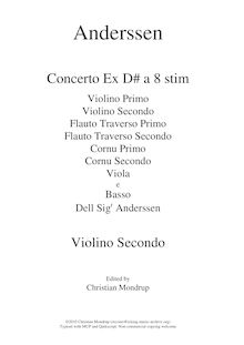 Partition violons II, Concerto Ex D# a 8 stim, D major, Anderssen