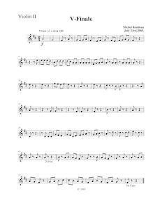 Partition violon 2,  No.4 en D major, D major, Rondeau, Michel par Michel Rondeau