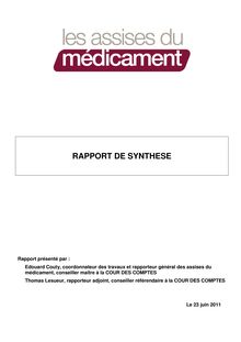 Les Assises du médicament - Rapport de synthèse