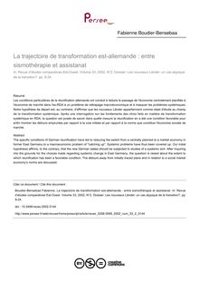 La trajectoire de transformation est-allemande : entre sismothérapie et assistanat - article ; n°2 ; vol.33, pg 9-24