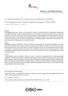 La représentation du Japon et son évolution à travers l iconographie des hebdomadaires français (1979-1993) - article ; n°1 ; vol.41, pg 99-115