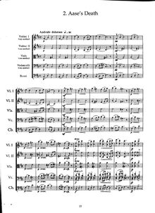 Partition , Death of Åse, Peer Gynt  No.1, Op.46, Grieg, Edvard