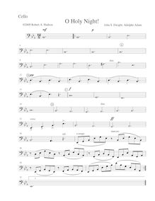 Partition violoncelles, Cantique de Noël, Minuit Chrétiens, Adam, Adolphe