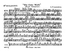 Partition clarinette 1 (B♭), pour Cake Walk, Marche Ethiopienne
