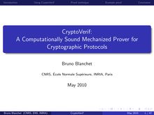 Introduction Using CryptoVerif Proof technique Example proof Conclusion