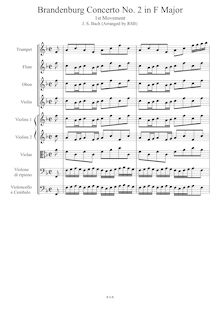 Partition , [Allegro], Brandenburg Concerto No.2, F major, Bach, Johann Sebastian
