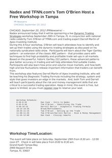 Nadex and TFNN.com s Tom O Brien Host a Free Workshop in Tampa