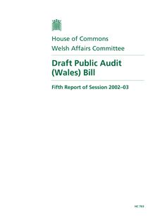 Welsh Affairs Committee Report on Draft Public Audit  Wale.