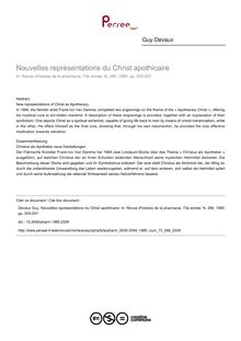 Nouvelles représentations du Christ apothicaire - article ; n°266 ; vol.73, pg 203-207