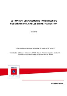 ADEME : Estimation des gisements potentiels de substrats utilisables en méthanisation