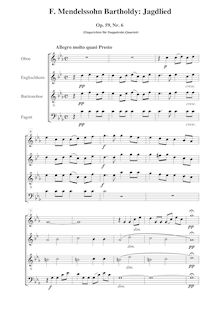 Partition , Jagdlied - Score et parties, 6 chansons im Freien zu singen, Op.59