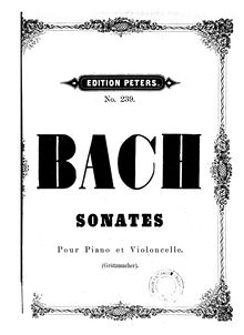 Partition Front et Back Cover, 3 sonates pour viole de gambe et clavecin