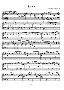 Partition Sonata en G major, K.103 (L.233), 100 clavier sonates