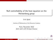 Null controllability of the heat equation on the Heinsenberg group