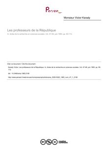 Les professeurs de la République - article ; n°1 ; vol.47, pg 90-112