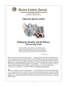 PRIVATE REVELATION Medjugorje, Banality, and the Balkans: The Seer ...