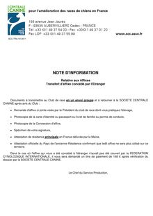 NOTE D'INFORMATION