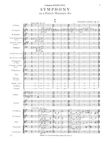 Partition complète, Symphonie sur un Chant Montagnard Français, Op.25