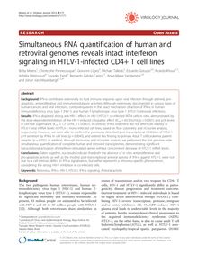 Simultaneous RNA quantification of human and retroviral genomes reveals intact interferon signaling in HTLV-1-infected CD4+ T cell lines