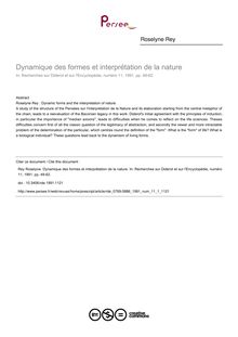 Dynamique des formes et interprétation de la nature - article ; n°1 ; vol.11, pg 49-62