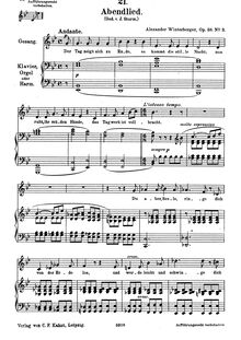 Partition complète, chansons, Op.58, Winterberger, Alexander