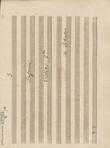 Partition violons II, Sinfonia No.5 en B-flat major, B♭ major, Schuster, Joseph