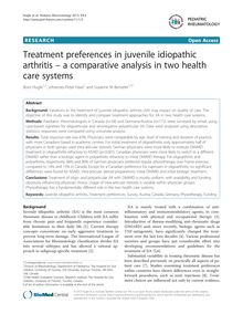 Treatment preferences in juvenile idiopathic arthritis – a comparative analysis in two health care systems