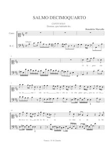 Partition Psalm 14, Estro poetico-armonico, Parafrasi sopra li primi (e secondi) venticinque salmi par Benedetto Marcello