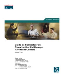 Guide de l utilisateur de Cisco Unified CallManager Attendant ...