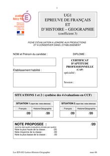 Ug1 epreuve de français et d histoire – geographie