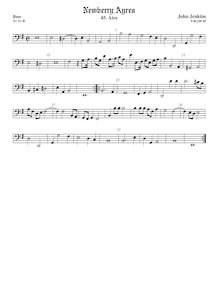 Partition viole de basse, Newberry Aires pour 3 violes de gambe par  John Jenkins par John Jenkins
