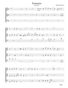 Partition Fantasia VdGS No. 5 - partition complète, fantaisies pour 3 violes de gambe par John Okeover