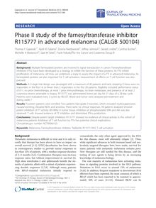 Phase II study of the farnesyltransferase inhibitor R115777 in advanced melanoma (CALGB 500104)