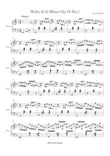 Partition complète, Waltz en G minor, G minor, Hamlin, David