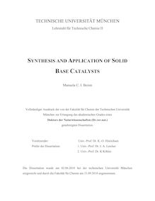 Synthesis and application of solid base catalysts [Elektronische Ressource] / Manuela C. I. Bezen
