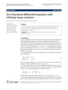 On a fractional differential equation with infinitely many solutions
