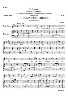 Partition complète, Edone, D.445, Schubert, Franz