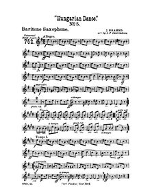 Partition baryton Saxophone (E♭), Hungarian Dances, Ungarische Tänze