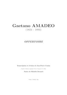 Partition complète, Offertoire, C major, Amadeo, Gaetano
